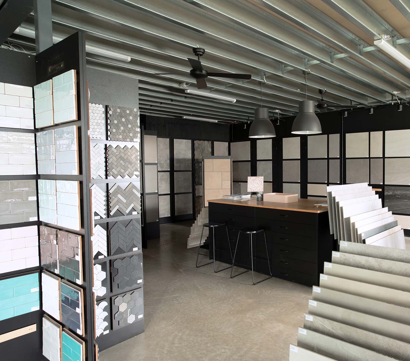 Studio TKB Show Room displaying a range of unique tiles